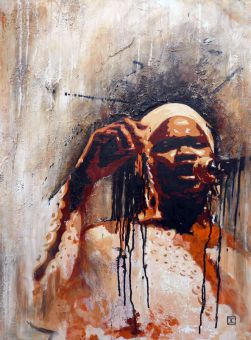 Acrylique sur toile, 60 x 80 cm.<br />Date du concert : 01/10/2011.<br />Dédicacé par Maciré Sylla.